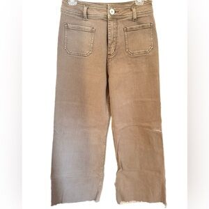 Miou Muse Wide Leg Brown Jeans - Casual Neutral Tone